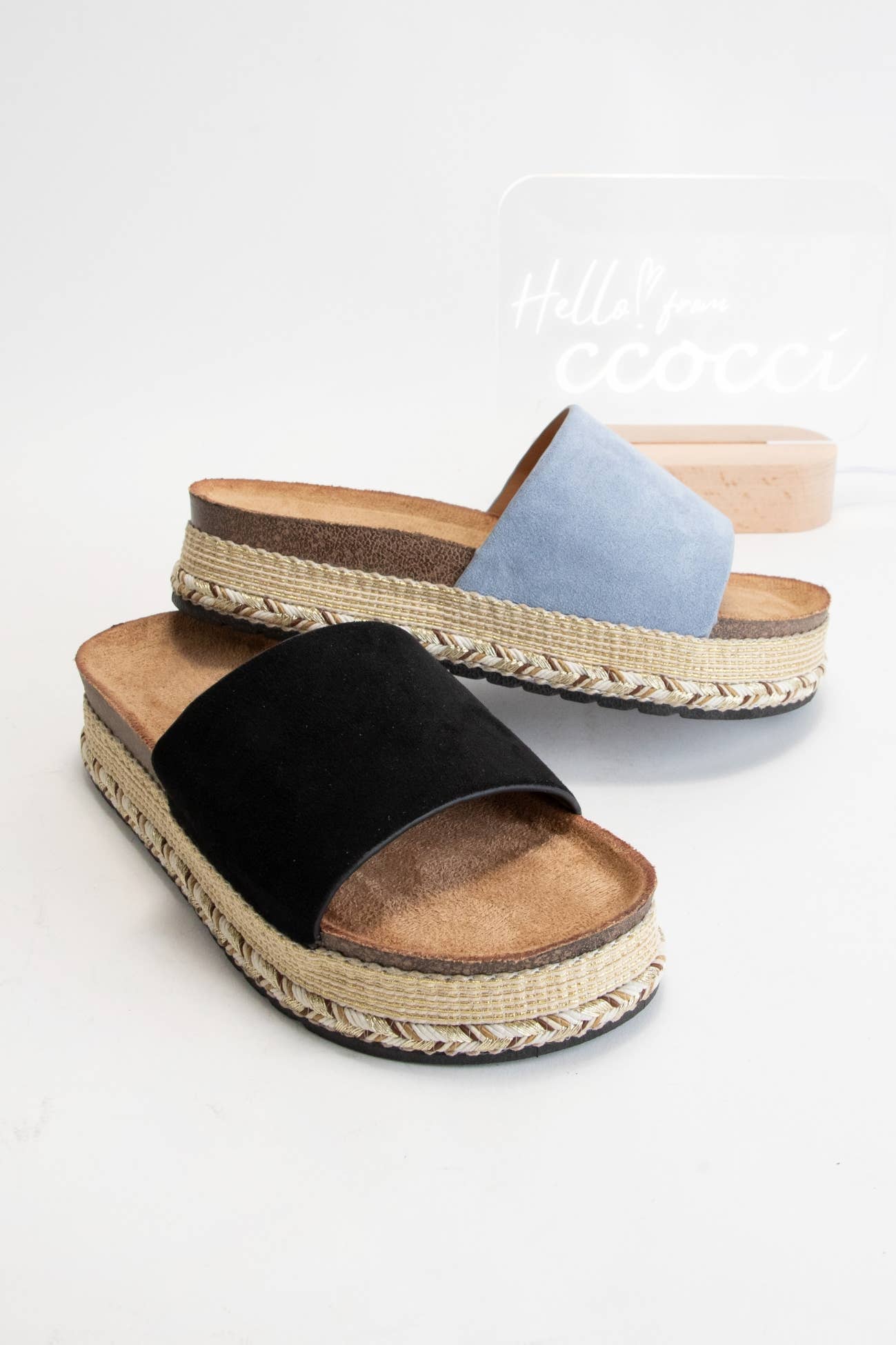 ANYA Platform Espadrille Slides In Black – Coastal Soul Boutique