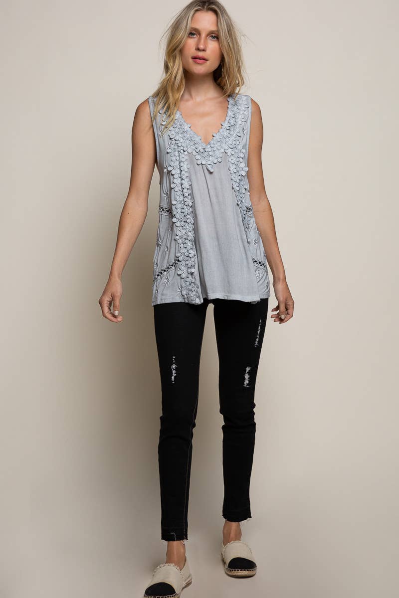 Trudy Sleeveless Lace Top