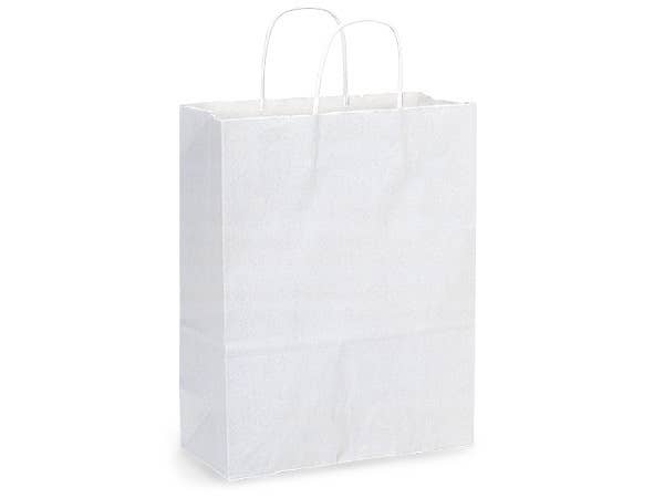 White Kraft Paper Shopping Bags: Vogue 16x6x12.5" / 250 Pack