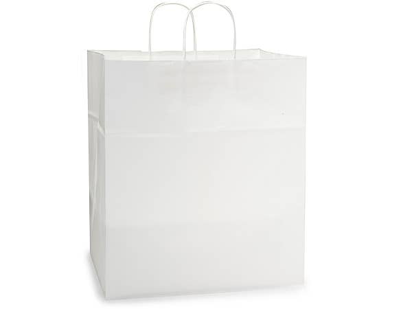 White Kraft Paper Shopping Bags: Vogue 16x6x12.5" / 250 Pack