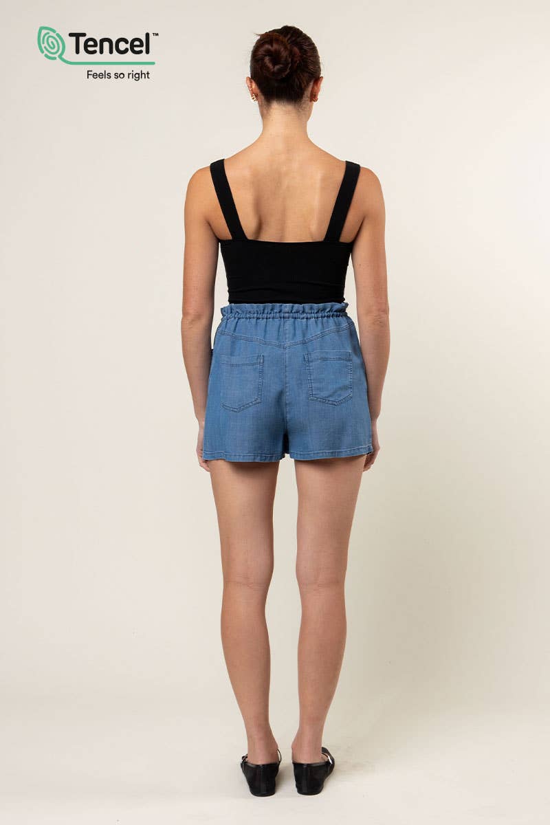 TENCEL™ Elastic Waist Shorts With Back Pockets
