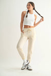 Mono B - Essential Micro-Ribbed Racer Athleisure Tank Top: BASIC WHITE / S:M:L (2:2:2)