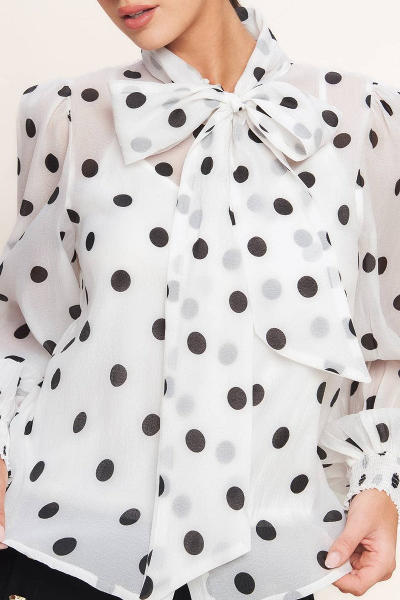 Lucy Polka Dot Tie Top