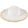 FRAYED EDGE FLOPPY STRAW HAT.