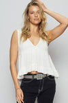 Penelope Sleeveless Baby Doll Top In White