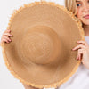 Sensibling Corp. - Frayed Edge Floppy Straw Sun Hat: Beige