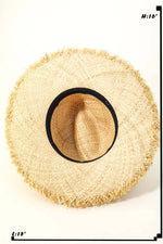Raffia Braided Flat Brim Straw Hat
