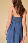Alyssa Bow Detail A-Line Denim Dress