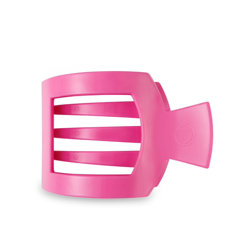 TELETIES - Paradise Pink Large Flat Square Hair Clip
