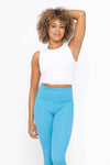 Mono B - Cropped Fitted Muscle Tee: SHELL PINK / S:M:L (2:2:2)