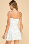 Blaire Pointelle Polka Dot Lace Trim Tank Top