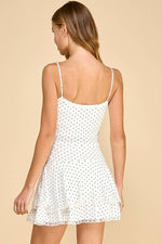 Blaire Pointelle Polka Dot Lace Trim Tank Top