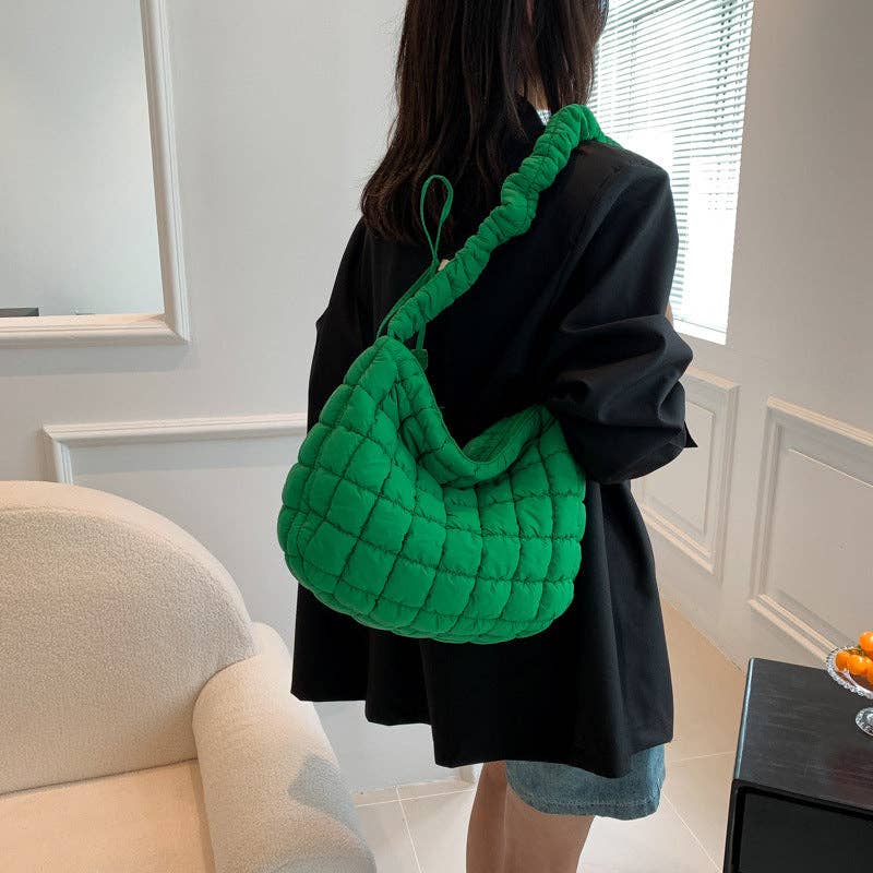 Solid Color Cloud Bag Casual Daily Shoulder Bag  Green