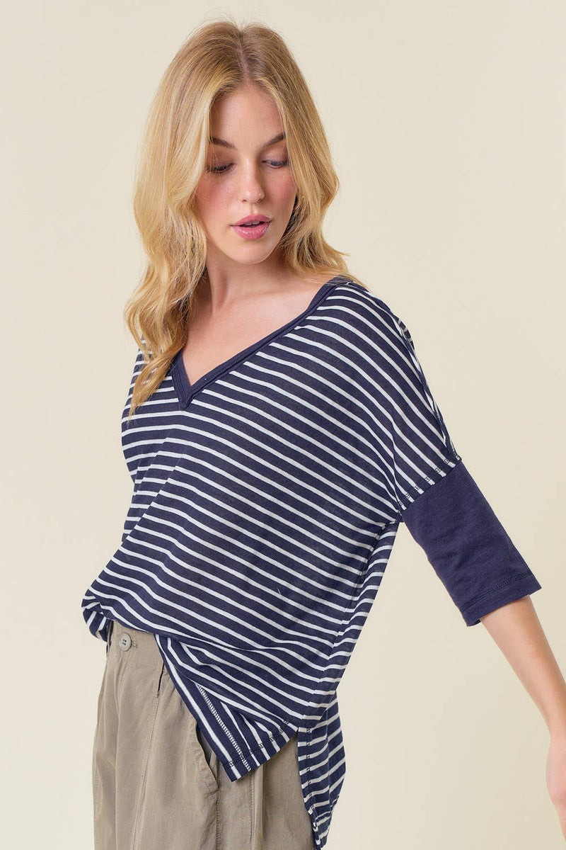 Ryan V-Neck 3/4 Sleeve Top