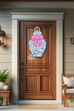 Chinoiserie Jar Pink Bow Door Hanger