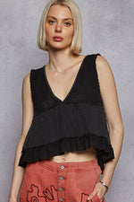 Penelope Sleeveless Cropped Baby Doll Top