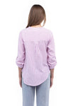 Naked Zebra - A&F: Striped Button Up Shirt: Poppy Red / S