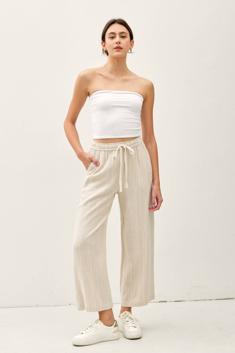 Linen Blend Khaki Pant