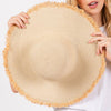 FRAYED EDGE FLOPPY STRAW HAT.