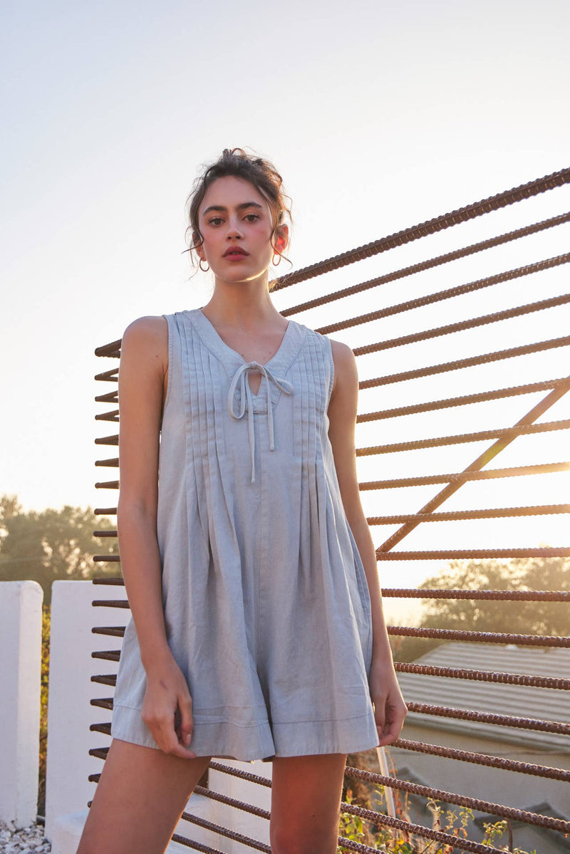 Poppy Light Washed Romper