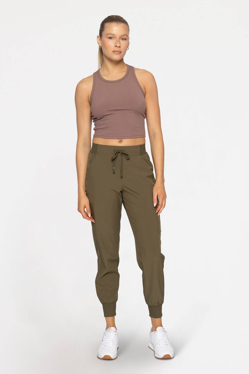 Mono B - Essential Micro-Ribbed Racer Athleisure Tank Top: BASIC WHITE / S:M:L (2:2:2)