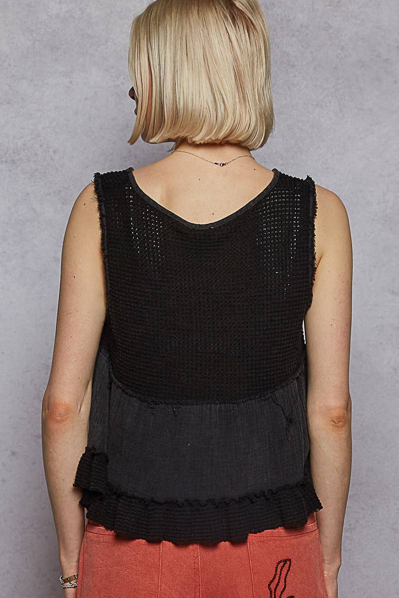 Penelope Sleeveless Cropped Baby Doll Top