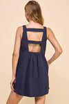 Square Neckline Open Back Dress