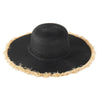 Sensibling Corp. - Frayed Edge Floppy Straw Sun Hat: Beige