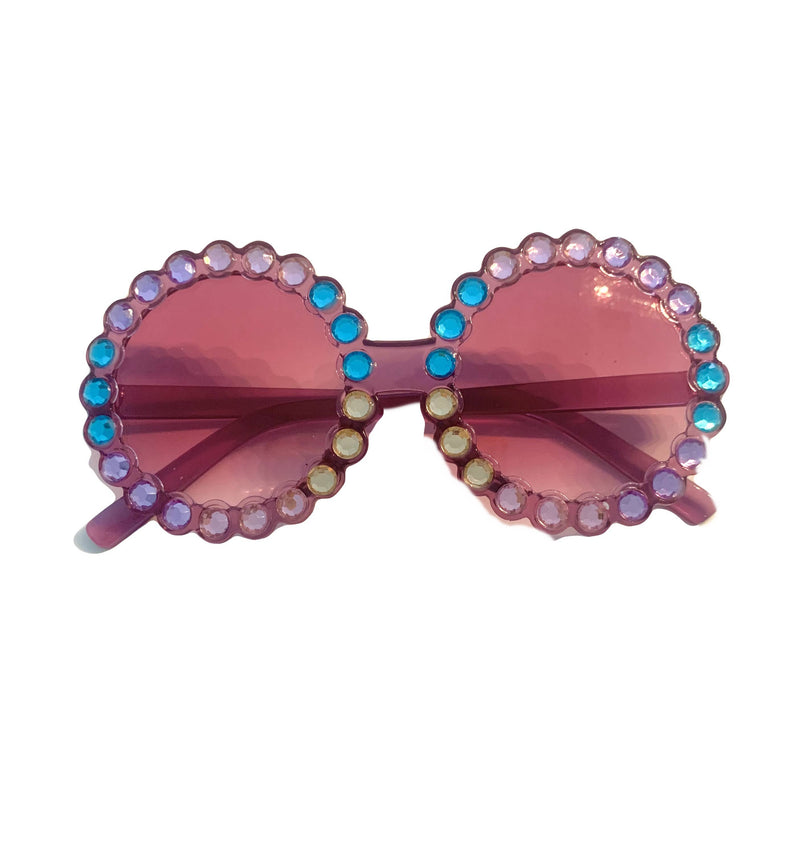 Rhinestone Sunglasses: Purple