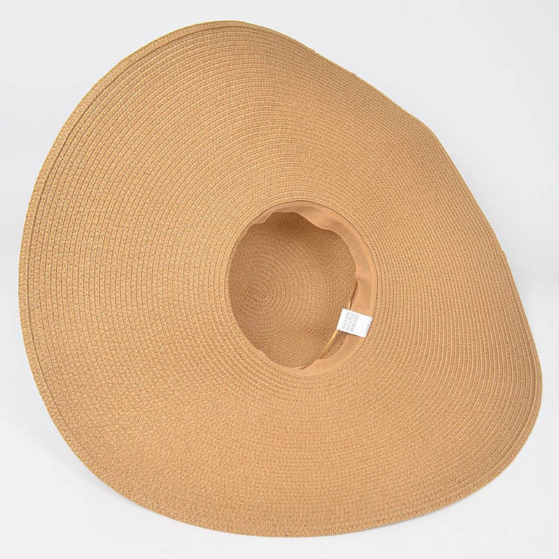 Faux Straw Wide Brim Band Hat