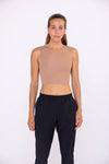 Mono B - Cropped Fitted Muscle Tee: SHELL PINK / S:M:L (2:2:2)