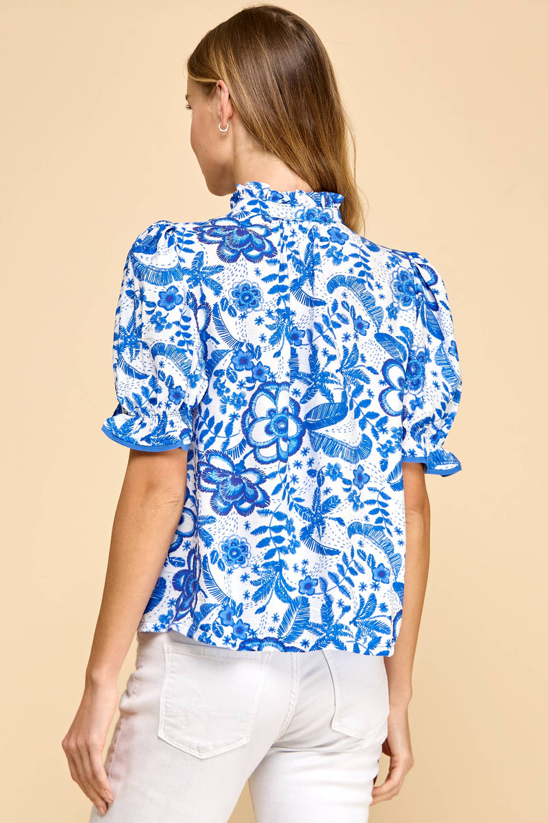 Lacey Floral Mock Top