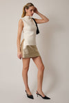 Sunday Edition by LE LIS - MOCK NECK SLEEVELESS SWEATER: CREAM / S