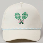 Tennis Racquets Ribbon Embroidery Trucker Hat
