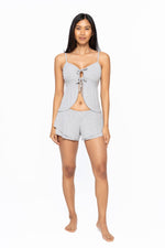 Mono B - Bamboo Blend Double Ruffle Shorts: Black / S:M:L (2:2:2)