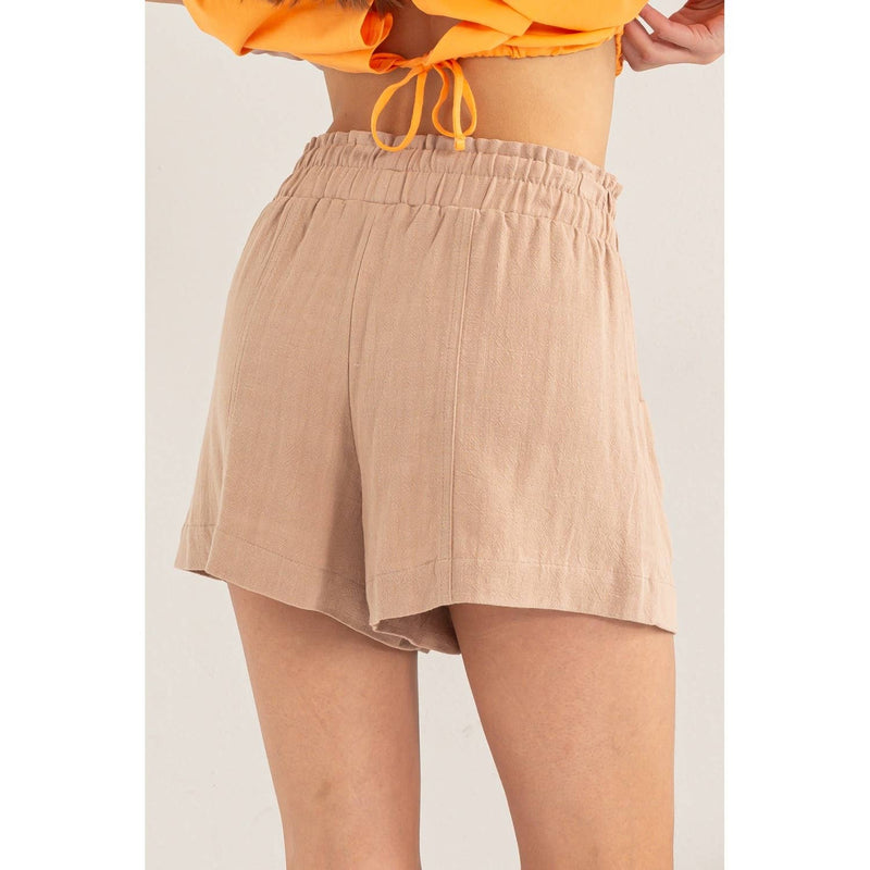 HIGH WAIST LINEN SHORTS