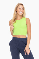 Mono B - Cropped Fitted Muscle Tee: SHELL PINK / S:M:L (2:2:2)