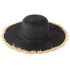 FRAYED EDGE FLOPPY STRAW HAT.