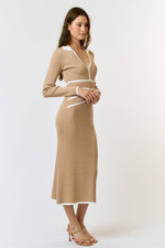 COLLARED SWEATER MAXI DRESS