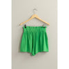 LINEN PAPERBAG SHORTS GREEN