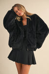 Oversize Hooded Faux Fur Coat