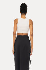 Mono B - Cropped Fitted Muscle Tee: SHELL PINK / S:M:L (2:2:2)