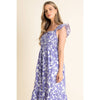 Smocked Flower Front Maxi Dress