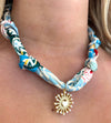 Nora James jewelry - Nantucket scarf necklace: Pearl spike heart