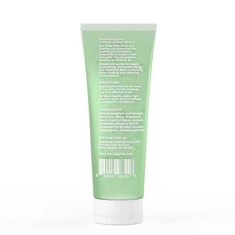 Florida Glow - Aloe Vera After Sun Cooling Gel With Vitamin B5 - Certified