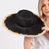 Sensibling Corp. - Frayed Edge Floppy Straw Sun Hat: Beige
