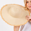 FRAYED EDGE FLOPPY STRAW HAT.