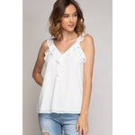 White Ruffle Top