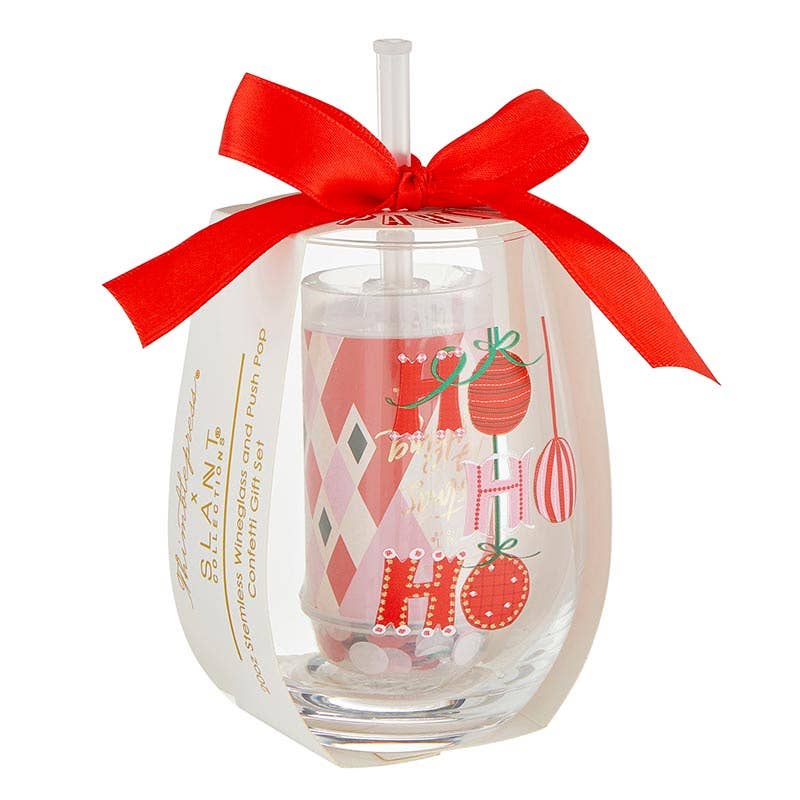 Wineglass & Popper Gift Set - Christmas is Everything Hohoho