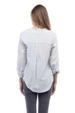 Naked Zebra - A&F: Striped Button Up Shirt: Poppy Red / S